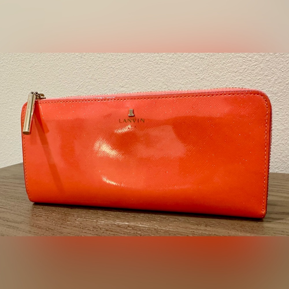 Lanvin En Bleu Sparkle Zip Around Wallet